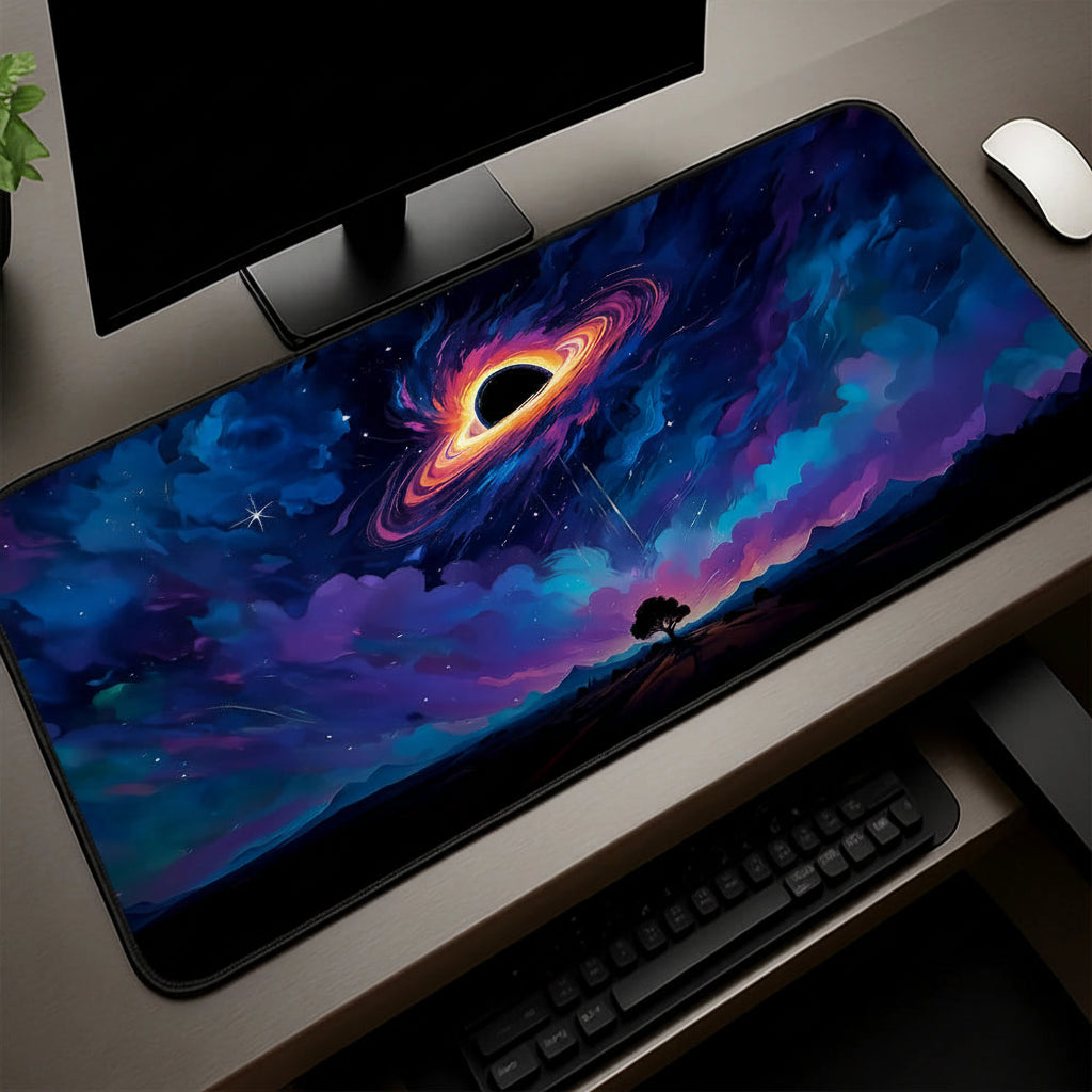 Cosmic Galaxy Gaming Mouse Pad XXL Extended Desk Mat Black Space Landscape