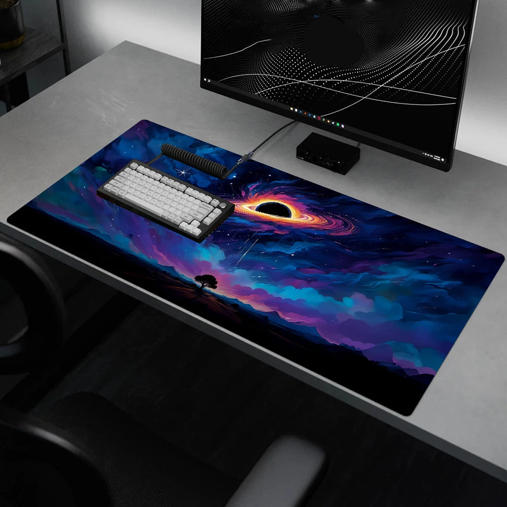 Cosmic Galaxy Gaming Mouse Pad XXL Extended Desk Mat Black Space Landscape