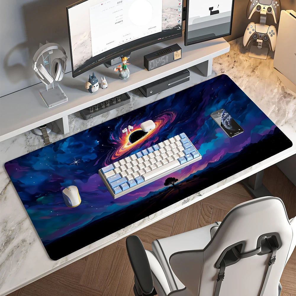 Cosmic Galaxy Gaming Mouse Pad XXL Extended Desk Mat Black Space Landscape