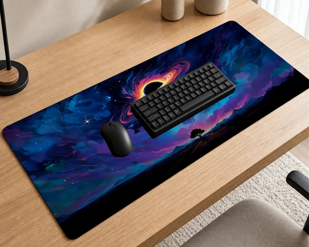 Cosmic Galaxy Gaming Mouse Pad XXL Extended Desk Mat Black Space Landscape
