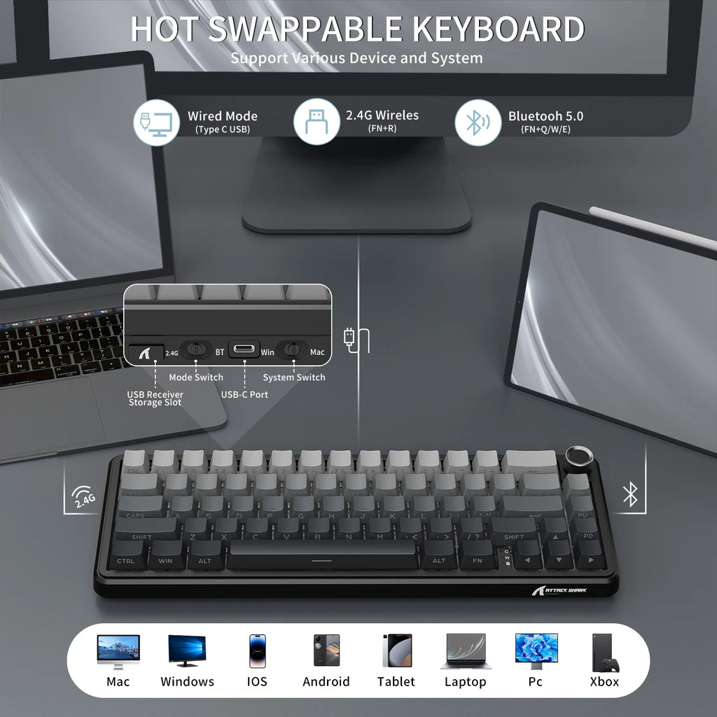 ATTACK SHARK X66 Wireless Mechanical Keyboard
