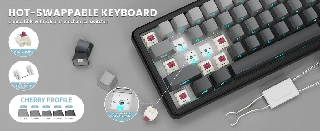 ATTACK SHARK X66 Wireless Mechanical Keyboard