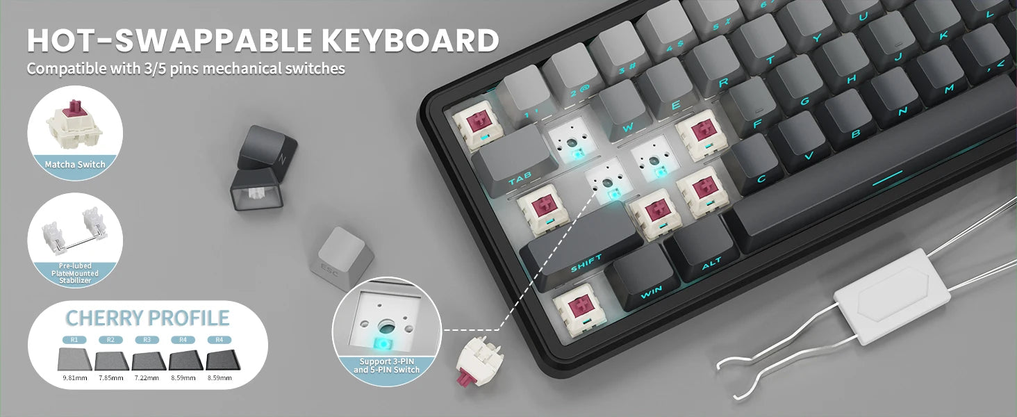 ATTACK SHARK X66 Wireless Mechanical Keyboard