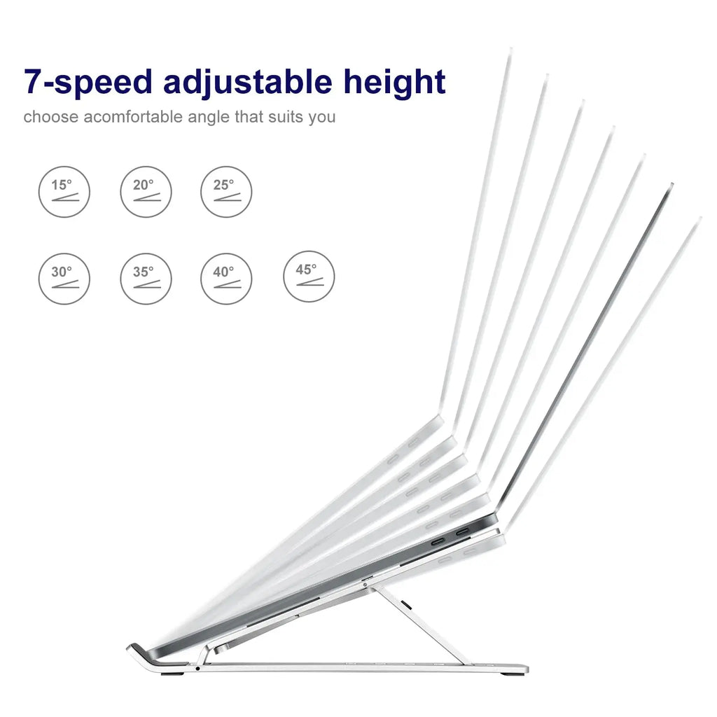 Portable Foldable Laptop Stand – 4-Level Adjustable Ergonomic Notebook Riser with Anti-Slip Design