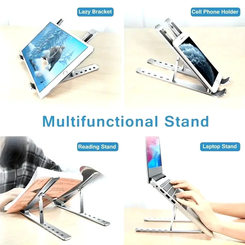 Adjustable Foldable Laptop Stand – Portable Ergonomic ABS Laptop Holder for MacBook, Windows Laptops & Tablets