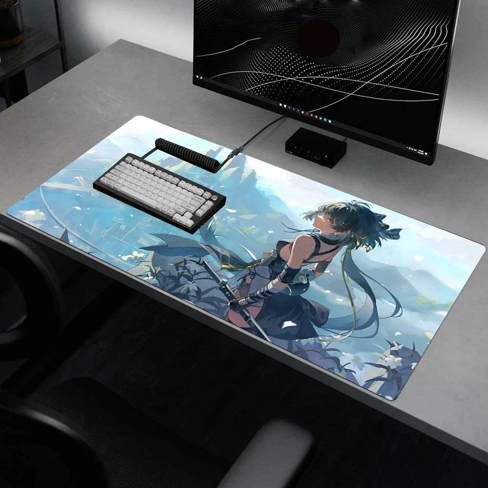 Japanese Anime Gaming Mouse Pad XXL Extended Desk Mat Floral Mountain Landscape