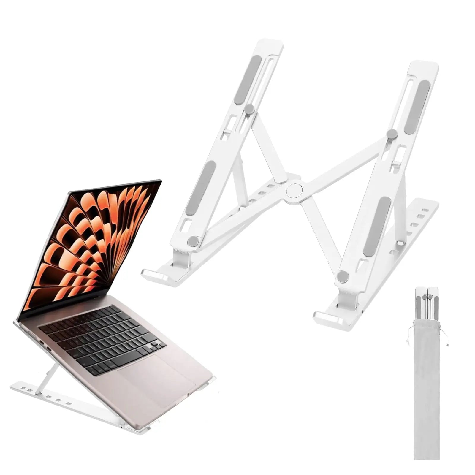 Portable Foldable Laptop Stand – 4-Level Adjustable Ergonomic Notebook Riser with Anti-Slip Design