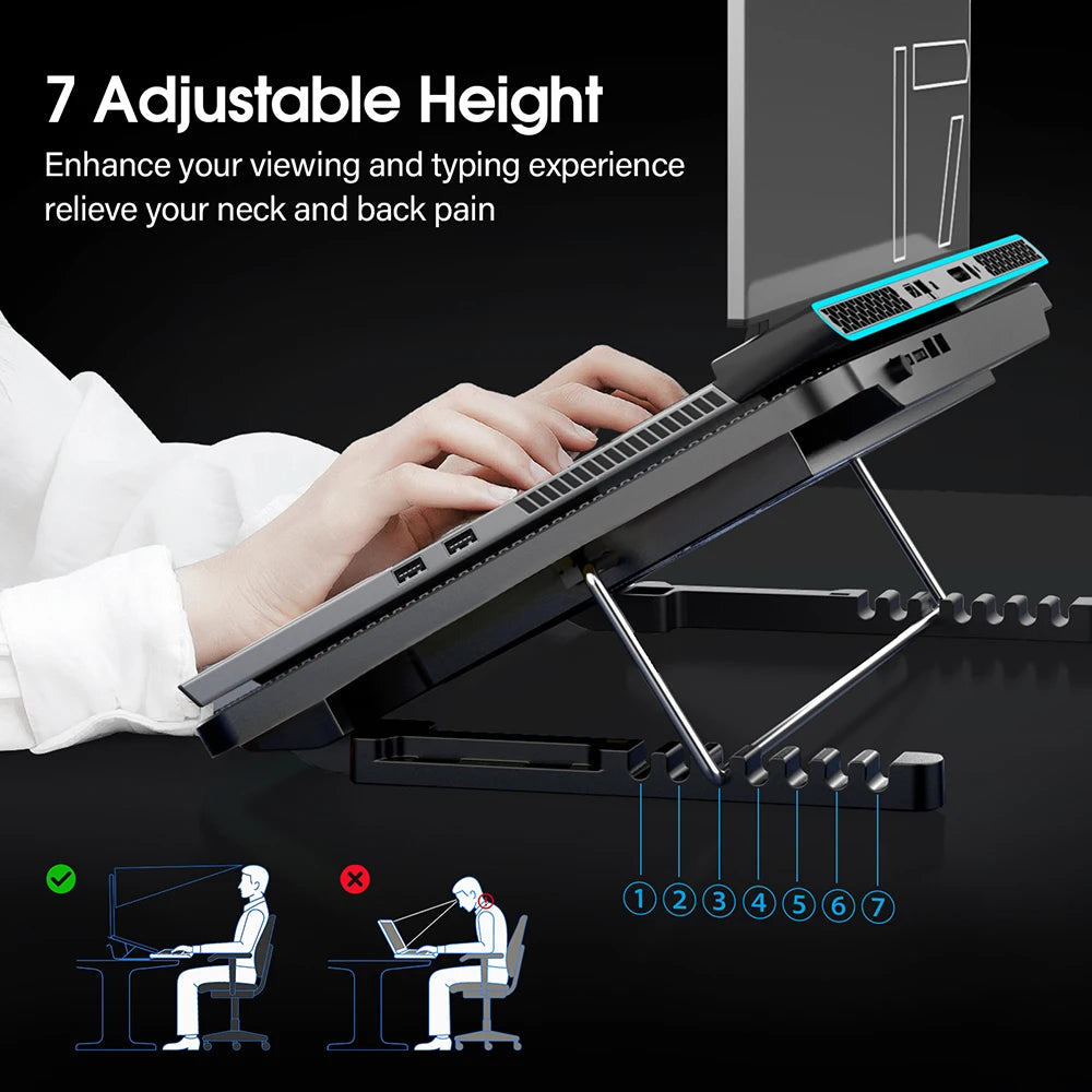 CoolCold Laptop Cooling Pad with 6 Quiet Fans