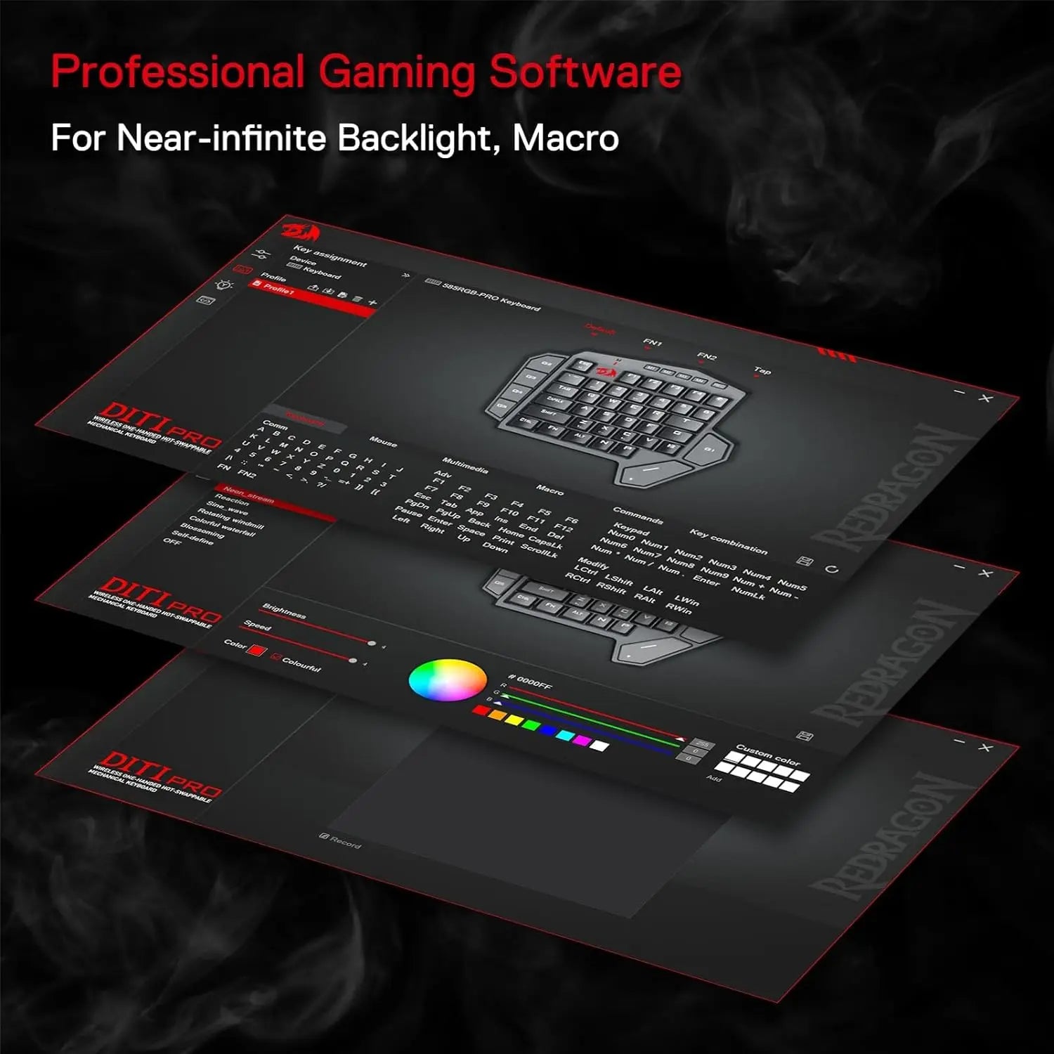 Redragon K585 PRO Wireless One-Handed Gaming Keyboard