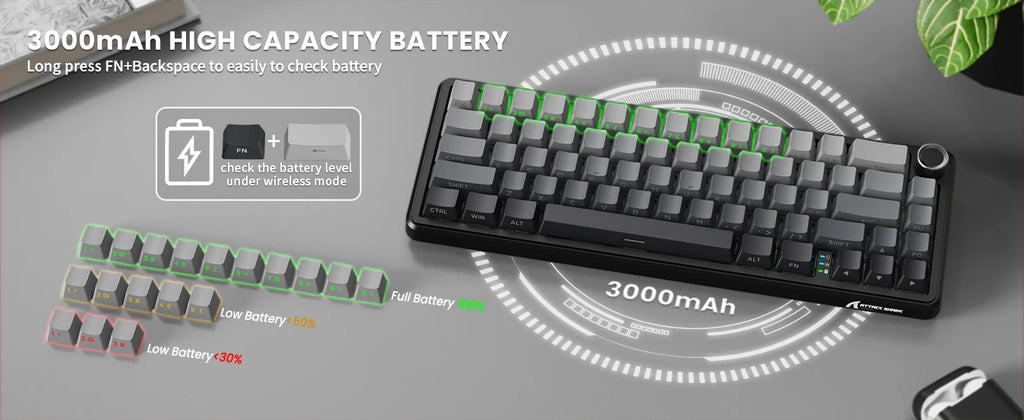 ATTACK SHARK X66 Wireless Mechanical Keyboard