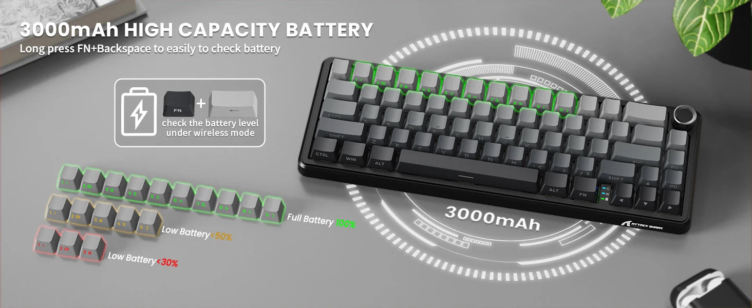 ATTACK SHARK X66 Wireless Mechanical Keyboard