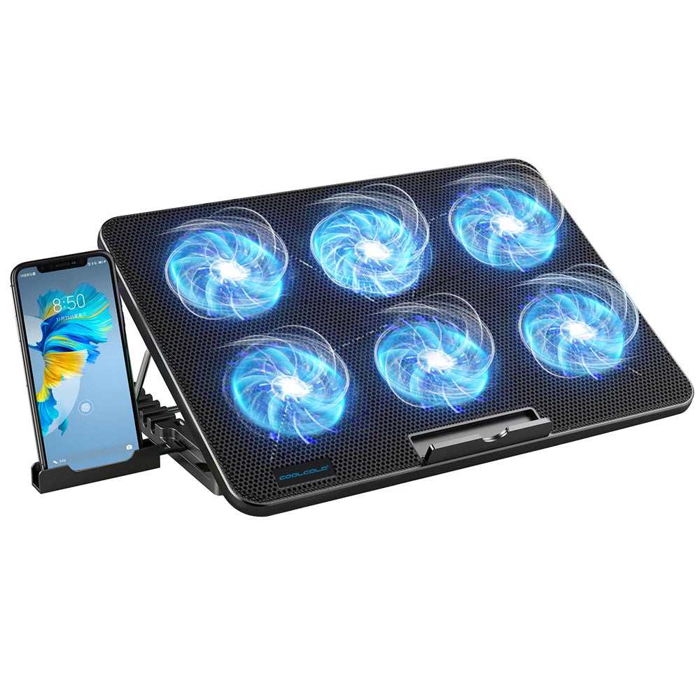 CoolCold Laptop Cooling Pad with 6 Quiet Fans