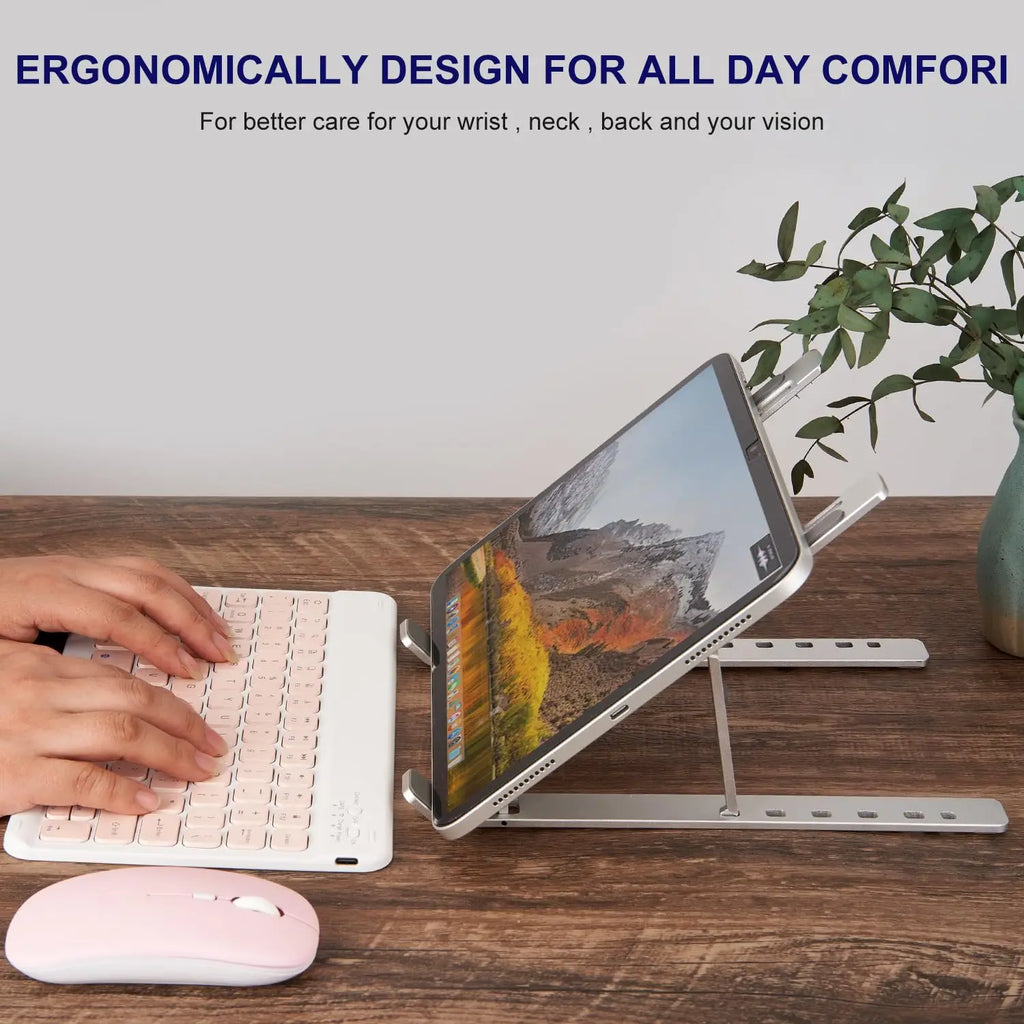 Portable Foldable Laptop Stand – 4-Level Adjustable Ergonomic Notebook Riser with Anti-Slip Design