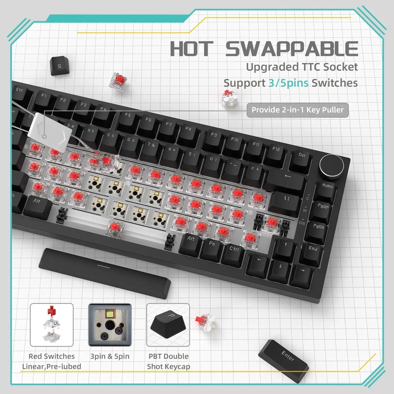 AJAZZ AK820 Mechanical Gaming Keyboard