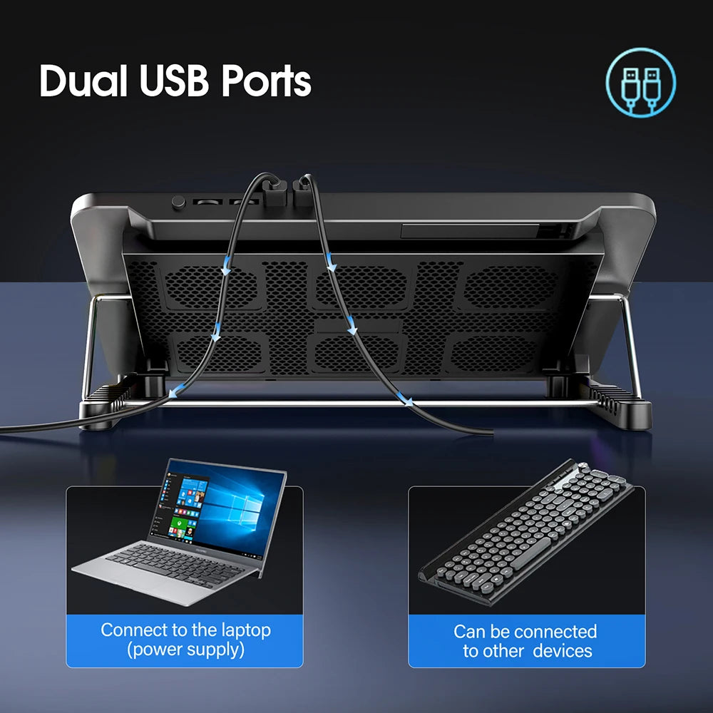 CoolCold Laptop Cooling Pad with 6 Quiet Fans