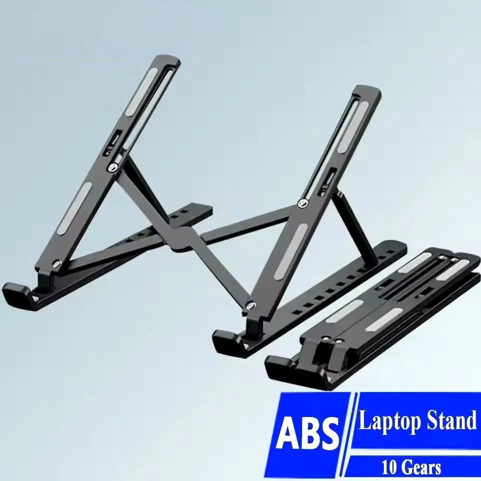 Adjustable Foldable Laptop Stand – Portable Ergonomic ABS Laptop Holder for MacBook, Windows Laptops & Tablets