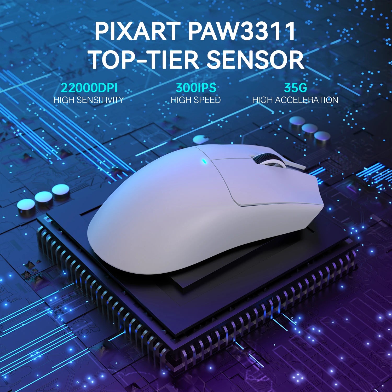 ATTACK SHARK X11 Wireless Gaming Mouse – 22,000 DPI PAW3311 Sensor, RGB Charging Dock, Lightweight Tri-Mode Mouse