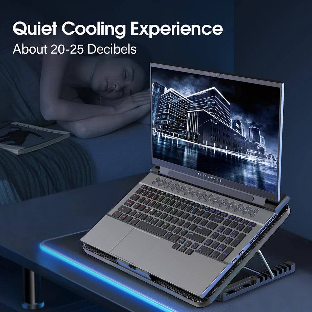 CoolCold Laptop Cooling Pad with 6 Quiet Fans