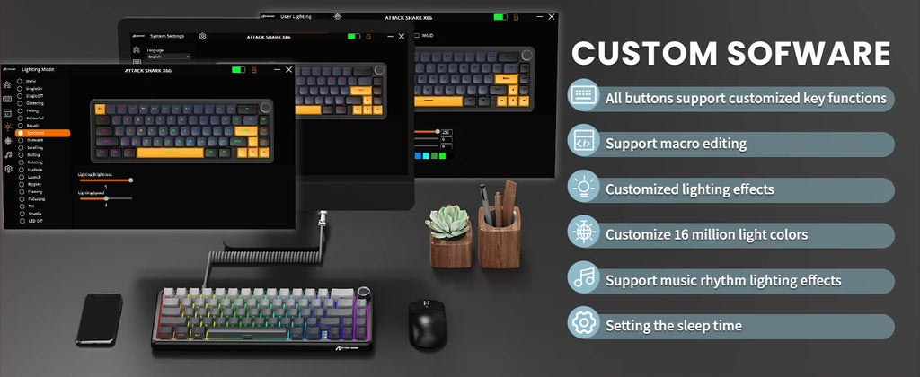 ATTACK SHARK X66 Wireless Mechanical Keyboard