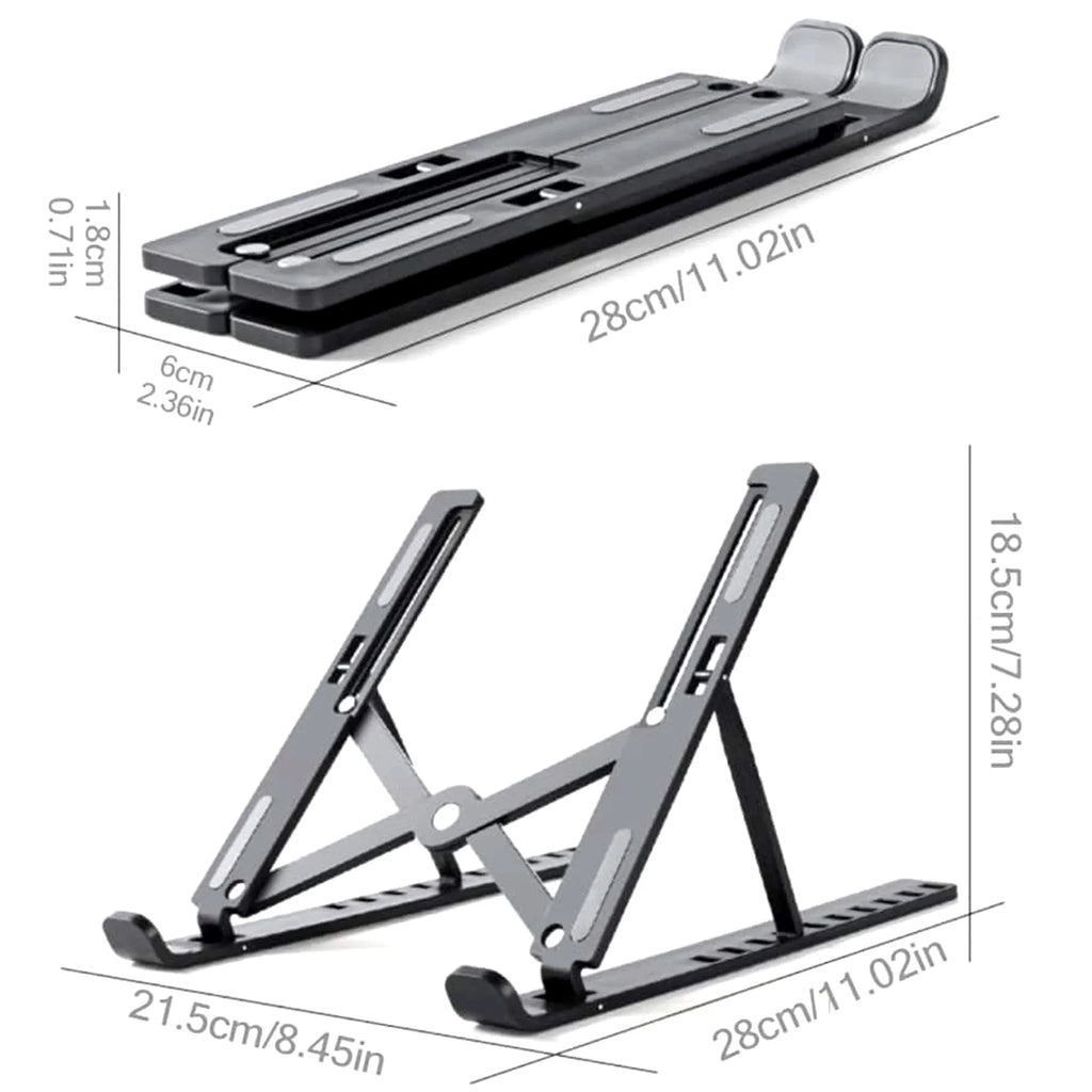 Adjustable Foldable Laptop Stand – Portable Ergonomic ABS Laptop Holder for MacBook, Windows Laptops & Tablets