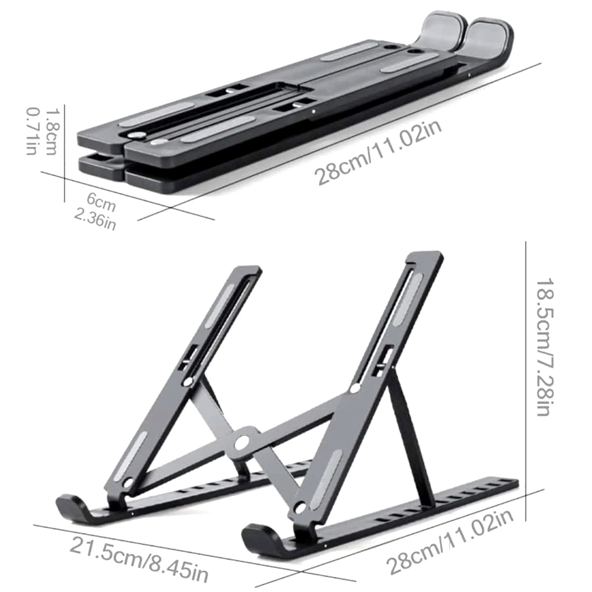 Adjustable Foldable Laptop Stand – Portable Ergonomic ABS Laptop Holder for MacBook, Windows Laptops & Tablets