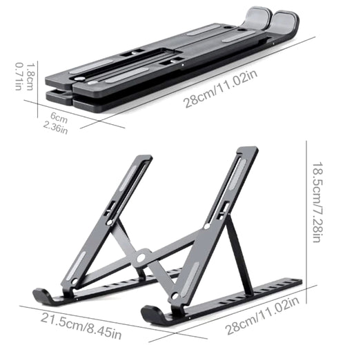 Adjustable Foldable Laptop Stand – Portable Ergonomic ABS Laptop Holder for MacBook, Windows Laptops & Tablets