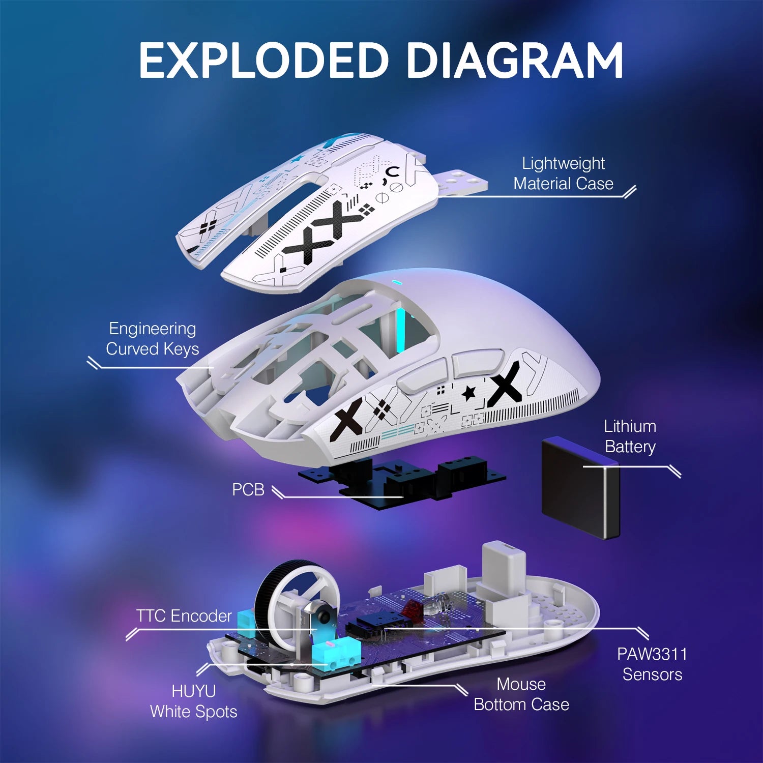 ATTACK SHARK X11 Wireless Gaming Mouse – 22,000 DPI PAW3311 Sensor, RGB Charging Dock, Lightweight Tri-Mode Mouse
