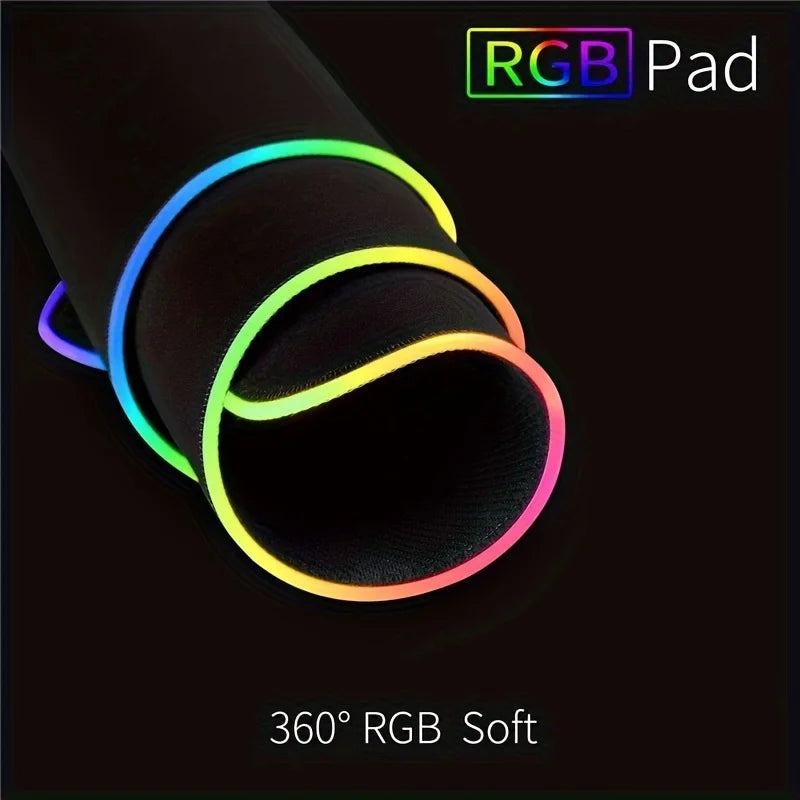 RGB Gaming Mouse Pad XXL Large LED Desk Mat with 13 Light Modes & Waterproof Surface