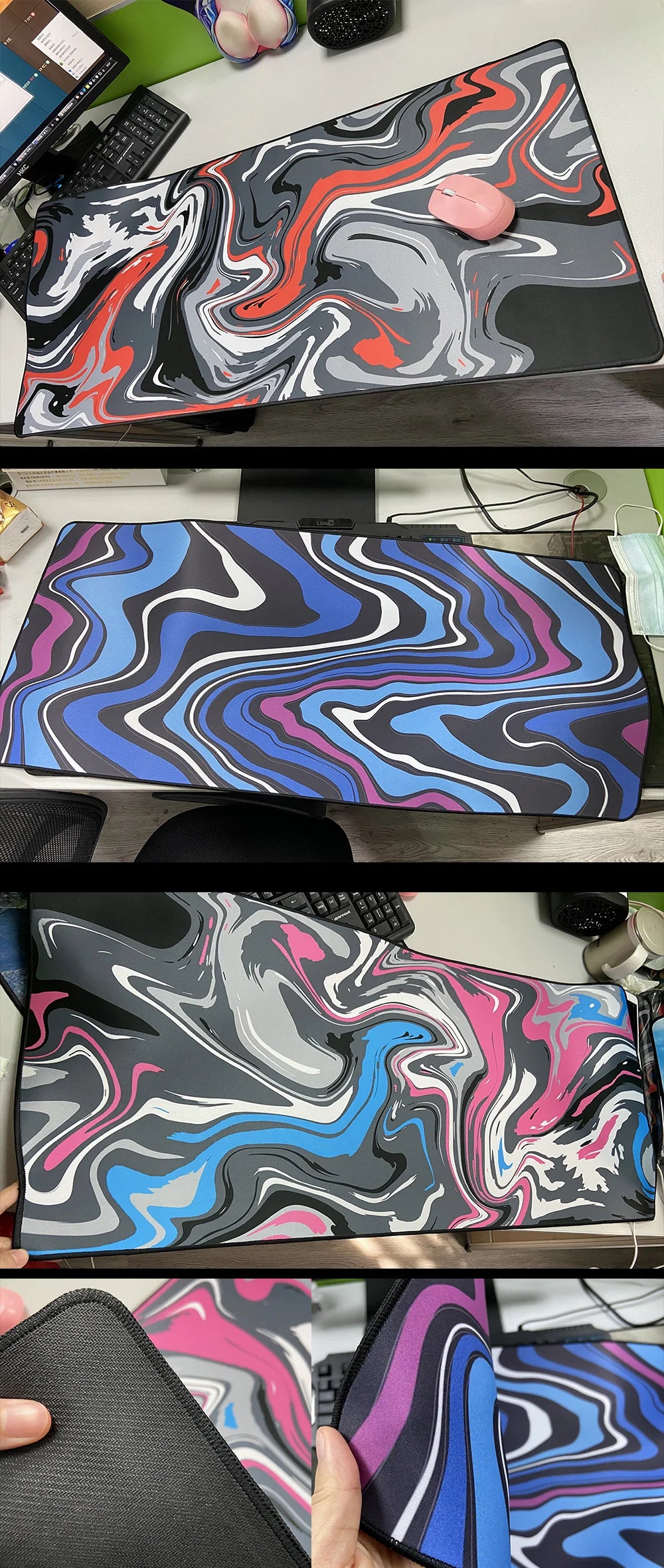 Strata Liquid Anime Gaming Mouse Pad Extended Desk Mat Non-Slip Keyboard & Mouse Pad