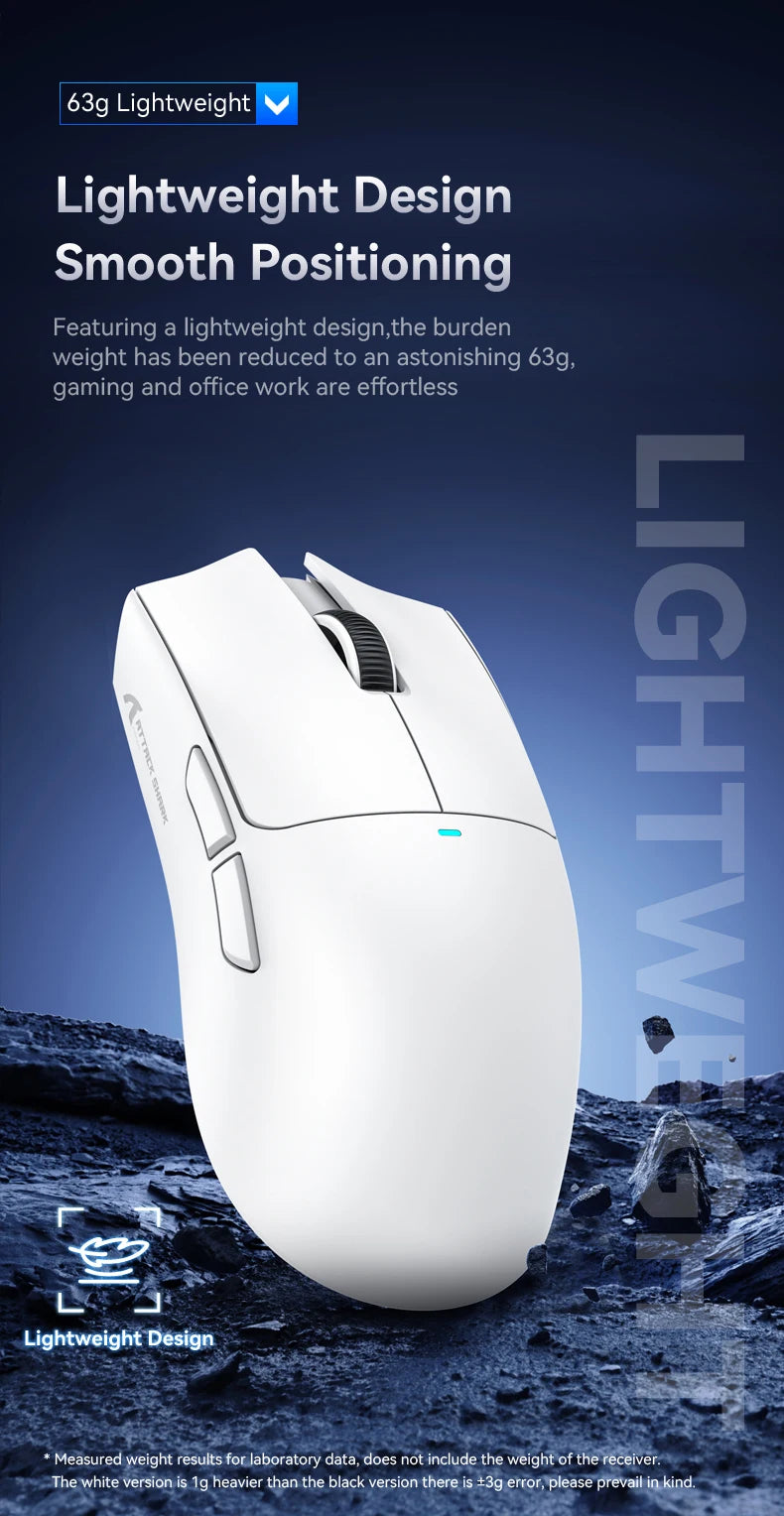 ATTACK SHARK X11 Wireless Gaming Mouse – 22,000 DPI PAW3311 Sensor, RGB Charging Dock, Lightweight Tri-Mode Mouse
