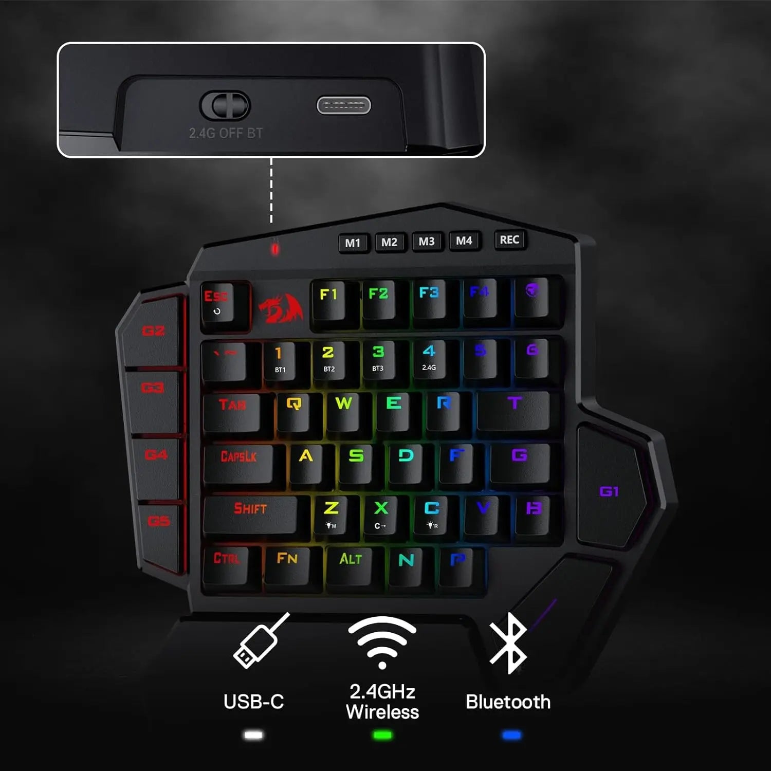Redragon K585 PRO Wireless One-Handed Gaming Keyboard