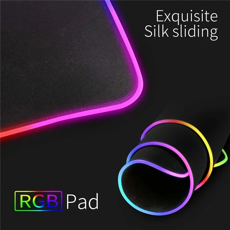 RGB Gaming Mouse Pad XXL Large LED Desk Mat with 13 Light Modes & Waterproof Surface