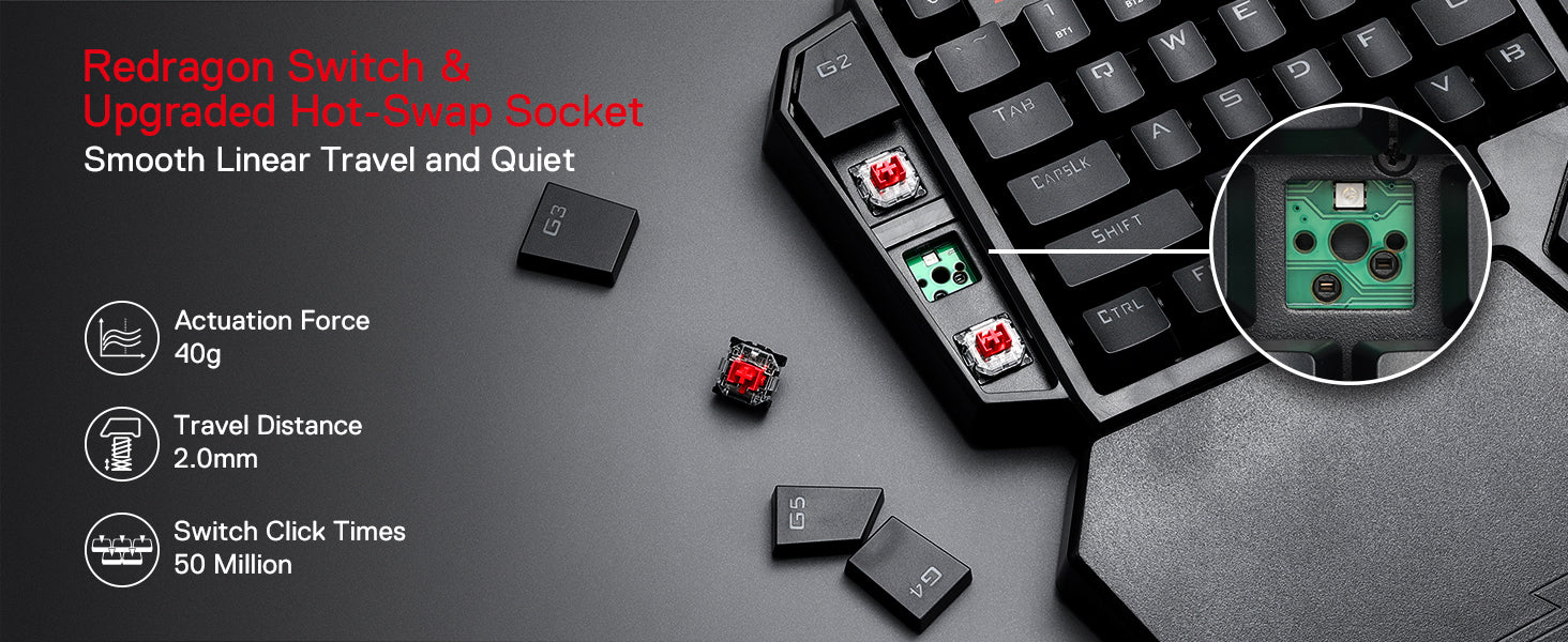 Redragon K585 PRO Wireless One-Handed Gaming Keyboard